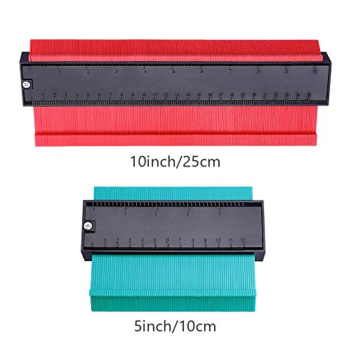 25cm Medidor de Contornos, SPECOOL 12cm Perfil Gauge, Herramienta de Medición, Contour Gauge Duplicator Para Suelo Laminado, Carpintería, Conductos, Baldosa, Piso