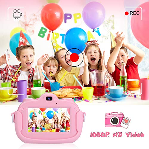2NLF Cámara para Niños 1080P 3.0" IPS HD Pantalla Táctil Cámara de Fotos Digital para Niños con Tarjeta de Memoria Micro TF 32GB Custodia Protettiva Cámara Infantil Regalos Juguete para 3 a 12 Años