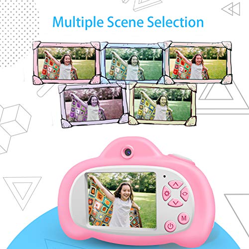 2NLF Camara para Niños Cámaras Digital de Video para niños Cámara Digital 2.0Pulgadas LCD 8MP 1080P HD Juguetes para Niña de 3-10 años con Tarjeta de 32GB SD