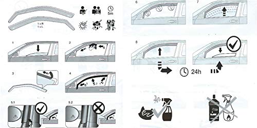 2x Deflectores de Aire encaja B M W E36 Compact 3 Series 1993-2001 Derivabrisas ajuste interior protección sol lluvia nieve viento