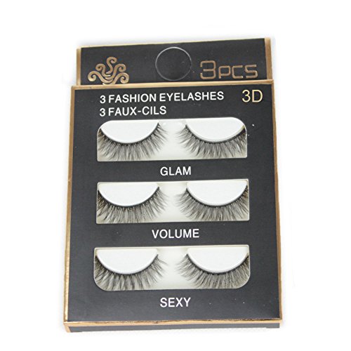 3 pares de pestañas postizas magnéticas de color negro, gruesas, naturales, 3D, extensiones de moda para maquillaje