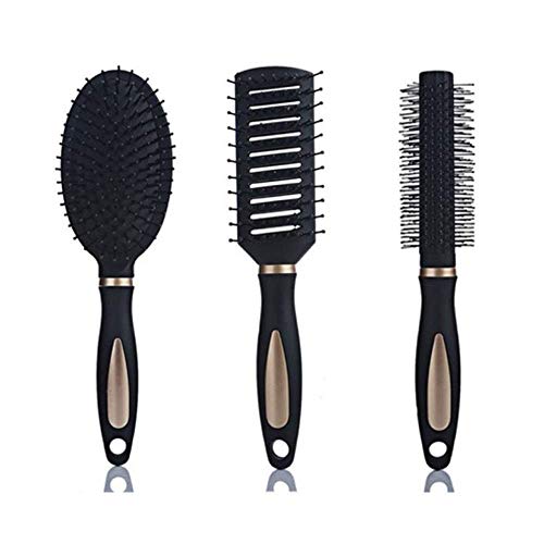 3 Pcs Peine de Peinado, Peine de Colchón de Aire, Peine para Rizar, Cepillo Redondo, Cepillo Esqueleto, Cepillo Sassoon, Función de Masaje, Anti Estático, Adecuado para Hombres y Mujeres