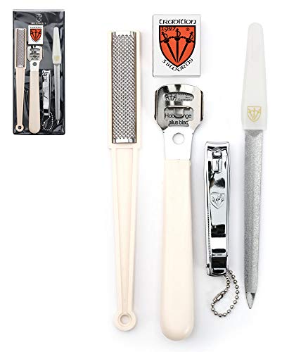 3 Swords Germany - Set de pedicura - cortacallos, 10 hojas de recambio, lima de uñas, raspador de durezas, cortaúñas, podología - Made in Solingen/Germany (7513)