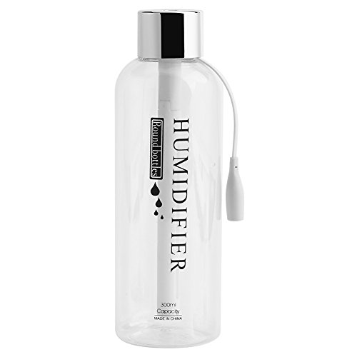 300ml Difusor Portatil de Aromaterapia de Aire Humidificador Ultrasonico USB Forma de Botella para Interior Hogar Oficina(Plata)