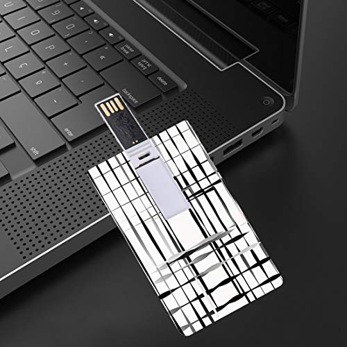 32 GB Unidades flash USB flash Arte Moderno Forma de tarjeta de crédito bancaria Clave comercial U Disco de almacenamiento Memory Stick Imagen minimalista con espacios simplistas y rejillas asimétrica