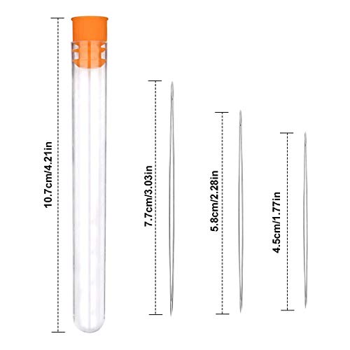 350m Hilo Invisible de Nylon Transparente 0.3mm Fuerte Hilos para Abaloriosc, Claro Hilo con 9 Piezas Agujas Ojo Grande para Cuentas Pulsera Collar Colgar