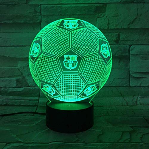 3D Night Light Barcelona Football Illusion Lámpara De Mesa Led 7 Color Touch Control Remoto Color Mood Lamp Usb Home Bedroom Lámpara De Noche