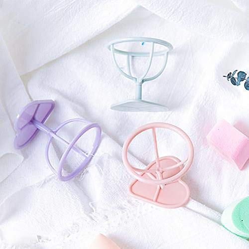 3pcs / set Los titulares de maquillaje Esponja Puff soporte de exhibición forma de la calabaza Esponja Puff titular de secado del soporte (rosa/púrpura/azul)