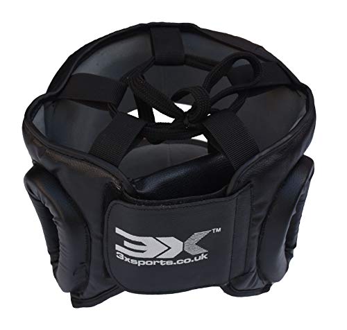 3X Professional Choice Protección para la Cabeza Maya Hide Leather Boxing MMA Full Face Protector Headgear Fighting Sparring Helmet