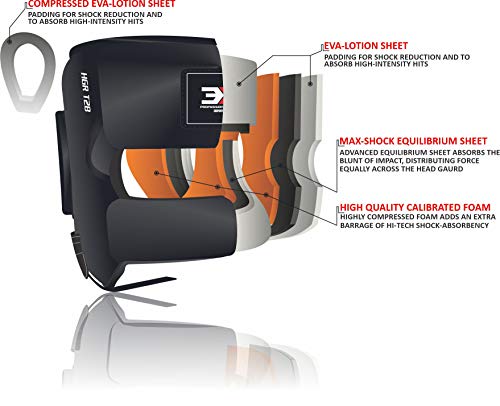 3X Professional Choice Protección para la Cabeza Maya Hide Leather Boxing MMA Full Face Protector Headgear Fighting Sparring Helmet