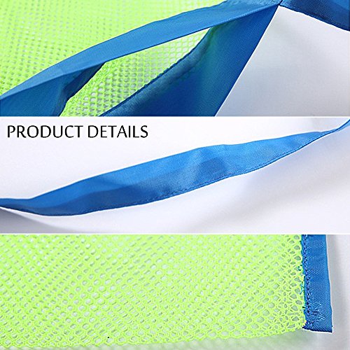 4 Pack Beach Mesh Bolsa de Tela, FineGood Arena Juguetes Shell Reutilizable Bolsa de Almacenamiento Ligero Plegable para Los Niños las Mujeres Hombres - Verde