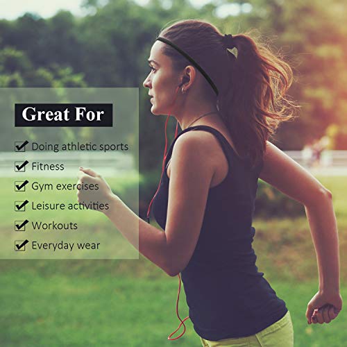 4 Piezas Diadema Deportiva Elástico Antideslizante Grueso Cinta de Pelo para Mujeres y Hombres (Negro, Gris, Blanco)