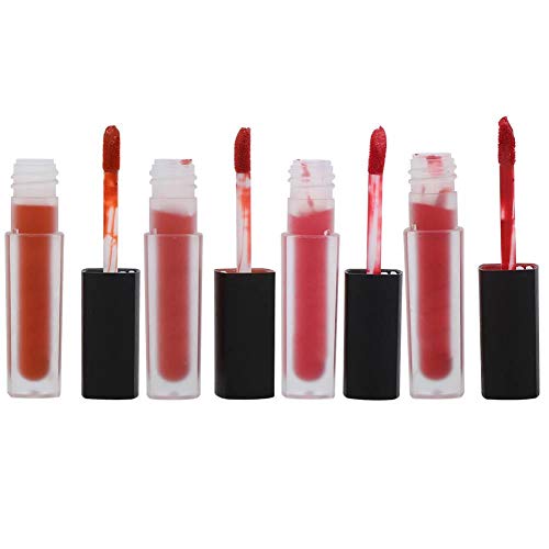 4 Piezas Set de Brillo Labial Mate, Herramienta Cosmética de Maquillaje de Labios de Larga Duración y No Pegajosa(C)