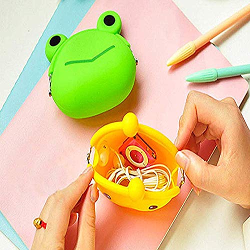 4 Unids X-BLTU Carteras de Monedas de Animales de Dibujos Animados para Niños, Monedero de Silicona Lindo Bolso de Auriculares Impermeable Novedad Juguete Regalos para Niños