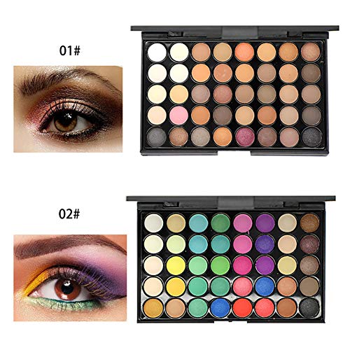 40 colores de sombra de ojos paleta Pro Nude Natural y la combinación de los colores vivos y maquillaje de ojos mate de alta pigmentación sombra de ojos cosmética Set (1)