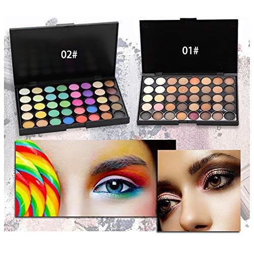 40 colores de sombra de ojos paleta Pro Nude Natural y la combinación de los colores vivos y maquillaje de ojos mate de alta pigmentación sombra de ojos cosmética Set (1)