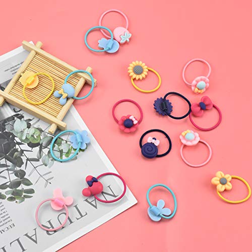 40 Piezas Lazos de Pelo de Dibujos Animados Goma Elástica Gomas Pelo Niña Pequeñas Hairband Elástico Del Pelo Decorar Accesorios Cuerda Banda Para Bebe Lazos de Pelo Niña