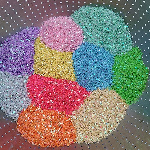 4000Pcs Lentejuelas sueltas de PVC ultradelgadas 4 mm Lentejuelas de estrellas cruzadas Paillettes de brillo de uñas DIY 3D Nail Arts Material de manicura Decoración, AB Morado, 20g 4000Pcs
