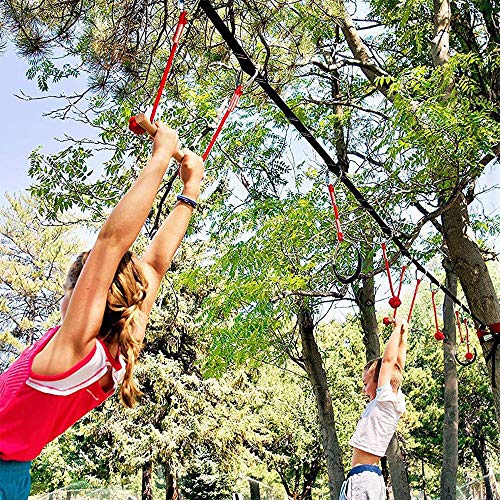 44.29ft Slackline Ninja Línea de la barra de mono Kit for Programación de Carrera de obstáculos, Slackline Kit con el brazo Trainer línea, Protectores Árbol, Folleto de instrucciones, Llevar guantes d