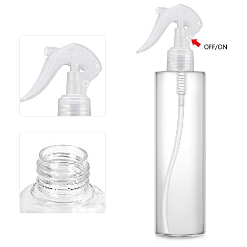 4PCS - Botella de Spray Plástico, (2x50ml + 2x300ml) Transparentes Botes de Pulverizacion Vacíos para Perfume, Botella Cosmetica Atomizador Pulverizador Recipientes para Viaje/Desinfeccion