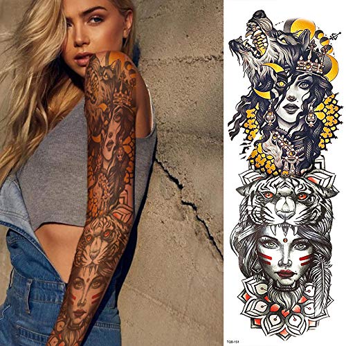 4Pcs Tatuajes Temporales Para Adultos, Chica Japonesa Carpa Mono Dragón Único Negro Pegatinas De Tatuaje Temporal Para Mujeres Chicas Niños Cuerpo Arte Impermeable Tatuajes，Carnaval De Vacaciones