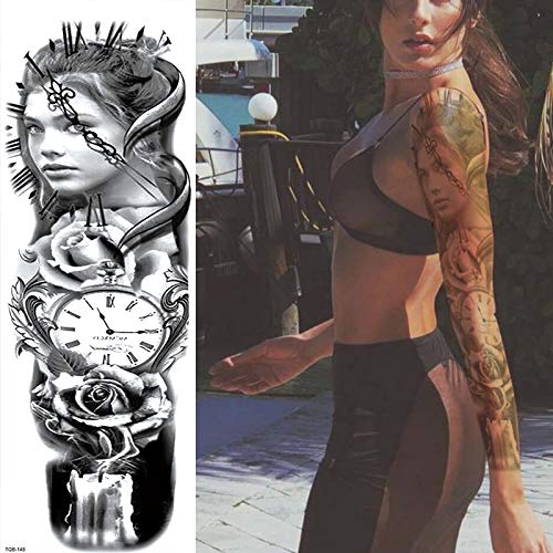 4Pcs Tatuajes Temporales Para Adultos, Chica Japonesa Carpa Mono Dragón Único Negro Pegatinas De Tatuaje Temporal Para Mujeres Chicas Niños Cuerpo Arte Impermeable Tatuajes，Carnaval De Vacaciones