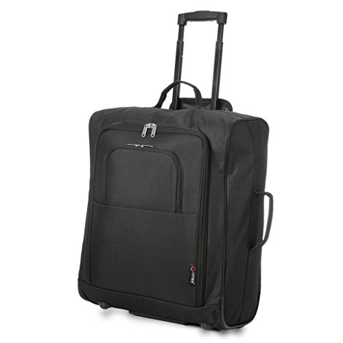 5 Cities Easyjet, British Airways, Jet2 56X45X25Cm Maximum Cabin Hand Luggage Approved Trolley Bag Equipaje de Mano, 56 cm, 60 Liters, Negro (Black)