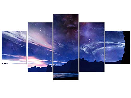 5 impresiones en lienzo arte pintura de alta definición imágenes cielo nocturno cielo estrellado vía láctea mural imágenes decoración del hogar pintura enmarcada Rkmaster
