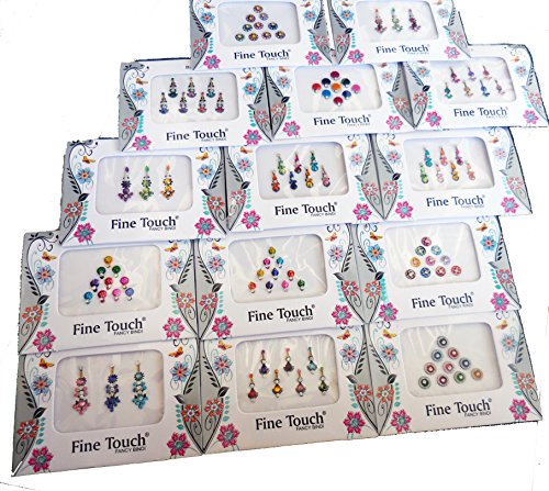 50 paquetes Bindi – Bindis al por mayor Bindis indio Bindi pegatinas multicolor cara joyas India Tika