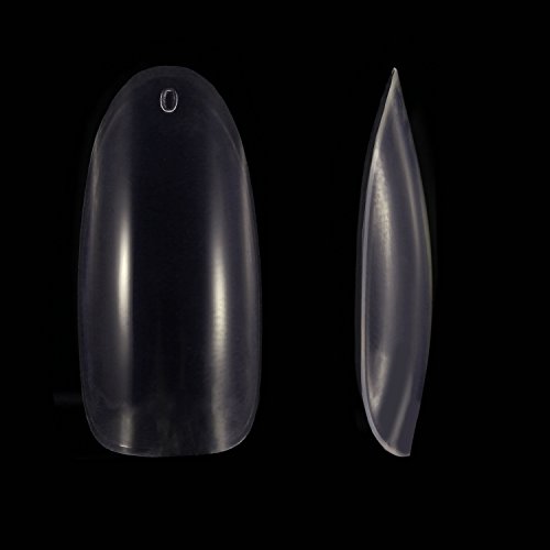 500 Piezas de Punta de Uña Falsa Oval Uñas Postizas de Acrilíco de Cubierta Completa 10 Tamaños con Caja Transparente para Salón de Uñas y DIY Arte de Uñas, Transparente