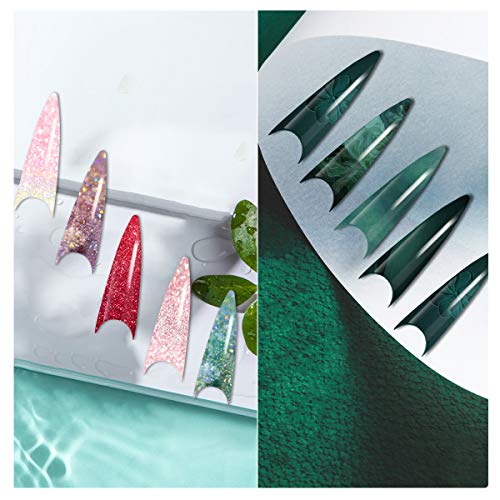 500 puntas de uñas acrílicas para uñas postizas largas francesas con forma de aguja de uñas postizas de 10 tamaños para mujeres y niñas