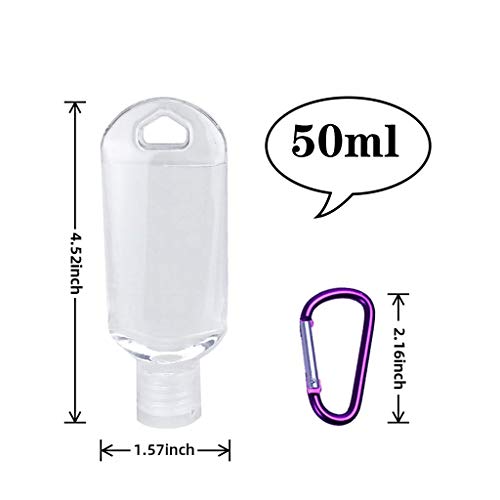 50ml Botellas de Viaje, 10 Pcs Recipientes Rellenables Botellas de Viaje,Botella de Viaje a Prueba de Fugas para champús, lociones y artículos de tocador. (Transparente)