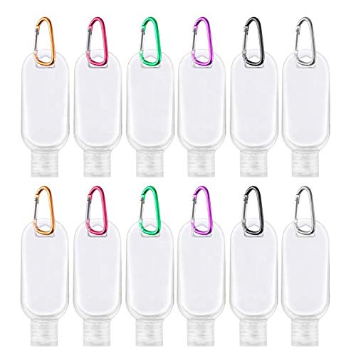 50ml Botellas de Viaje, 10 Pcs Recipientes Rellenables Botellas de Viaje,Botella de Viaje a Prueba de Fugas para champús, lociones y artículos de tocador. (Transparente)