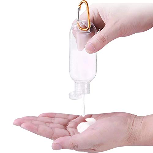 50ml Botellas de Viaje, 10 Pcs Recipientes Rellenables Botellas de Viaje,Botella de Viaje a Prueba de Fugas para champús, lociones y artículos de tocador. (Transparente)