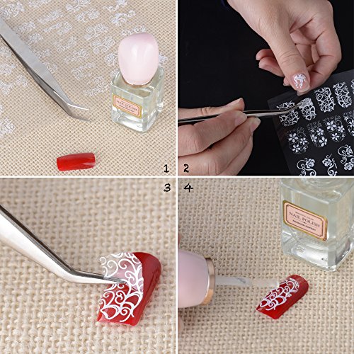 540pcs(5hojas) Decoración Pegatinas Stickers Vinilos Etiquetas Adhesivas de Uñas DIY 9 patrones 5 colores