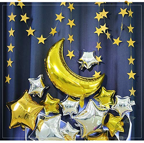 54PCS Globo Garland Kit Macaron Globo de l¨¢tex azul con globos de confeti, globos de papel de aluminio, juego de globos estrellados para bodas Baby Shower Decoraciones de fiesta de cumplea