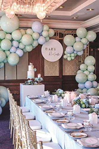 54PCS Globo Garland Kit Macaron Globo de l¨¢tex azul con globos de confeti, globos de papel de aluminio, juego de globos estrellados para bodas Baby Shower Decoraciones de fiesta de cumplea