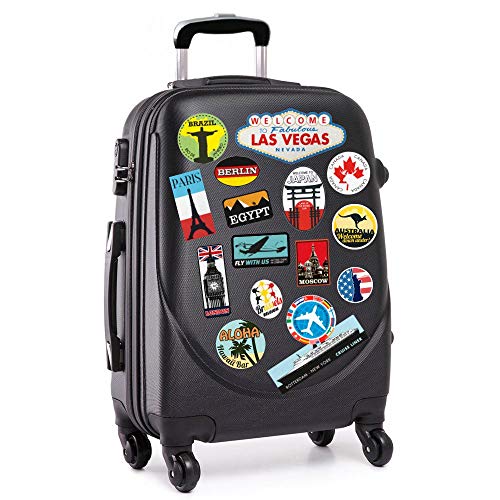 54x Pegatinas de equipaje parches de maleta Etiquetas de viaje vintage vinilos de estilo vintage retro