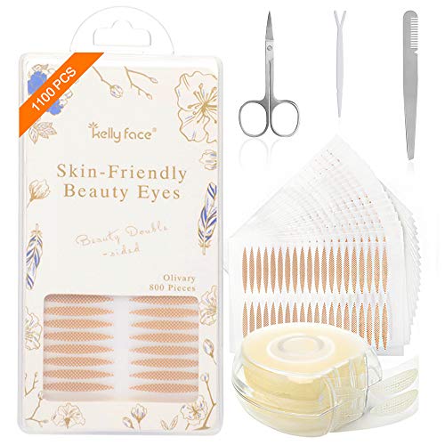 550 Pares Cinta de Párpados Invisibles, Pegatinas de Doble Párpados de Instante Levantar, Perfecto Para Párpado Caído, Desigual o Mono-Eyelids (Forma Ancha + Forma Oliva)