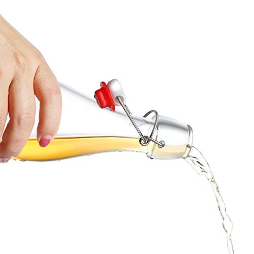 6 botellas de vidrio con tapa abatible de 500 ml - 6 sellos adicionales y 12 etiquetas con bolígrafo