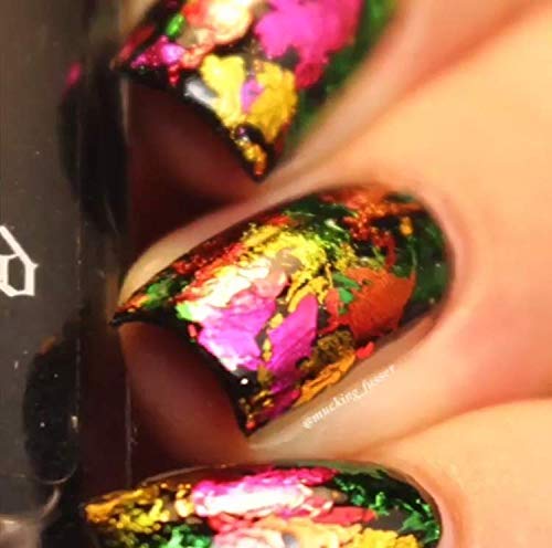 6 cajas de doble cara de color para uñas de acrílico, brillante, papel de aluminio dorado para decoración de uñas