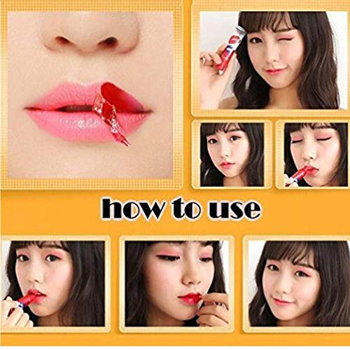 6 Colores de Larga duración a Prueba de Agua mágica Tatuaje de Color de desprendimiento Boca Escudo Tinte Brillo de Labios