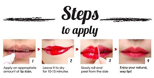 6 colores de larga duración impermeable tatuaje Magic Color Peel Off máscara tinte brillo labial