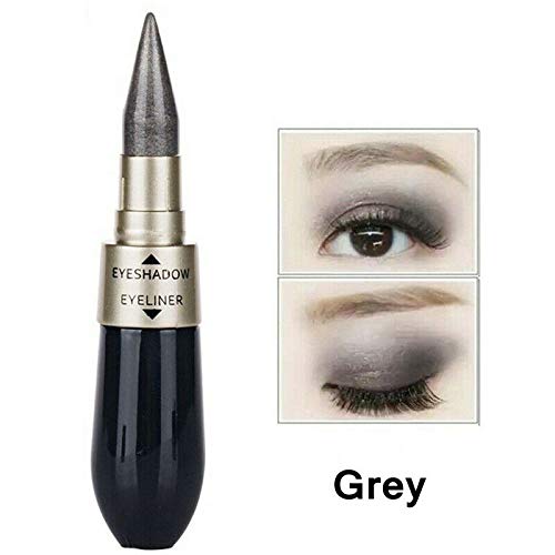 6 colores de sombra de ojos Eyeliner Novel 2 en 1 lápiz de ojos del maquillaje a prueba de agua de belleza # 2 colorido gris Delineador de ojos