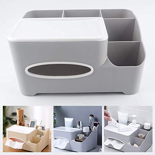 6 de maquillaje rejillas de plástico Organizador caja de almacenamiento de maquillaje Inicio de escritorio caja de pañuelos Muti-funcional caja de cosméticos de almacenamiento organizador de maquillaj