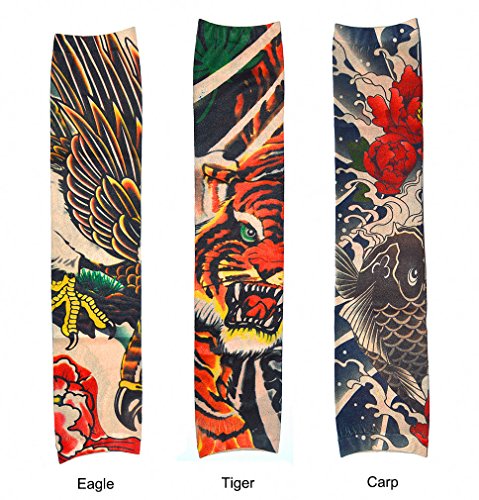 6 PC Falso Tatuaje Temporal Mangas Cuerpo Protector Solar de Arte Medias Accesorio
