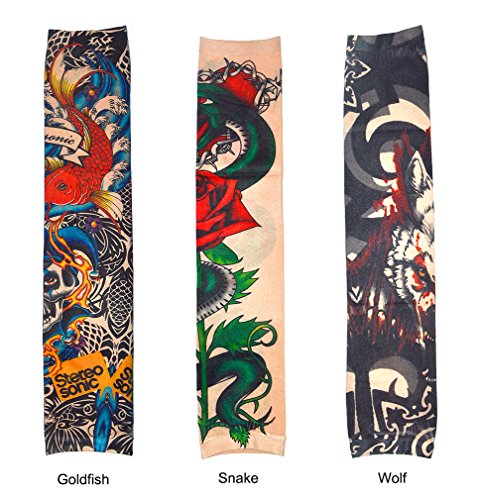 6 PC Falso Tatuaje Temporal Mangas Cuerpo Protector Solar de Arte Medias Accesorio