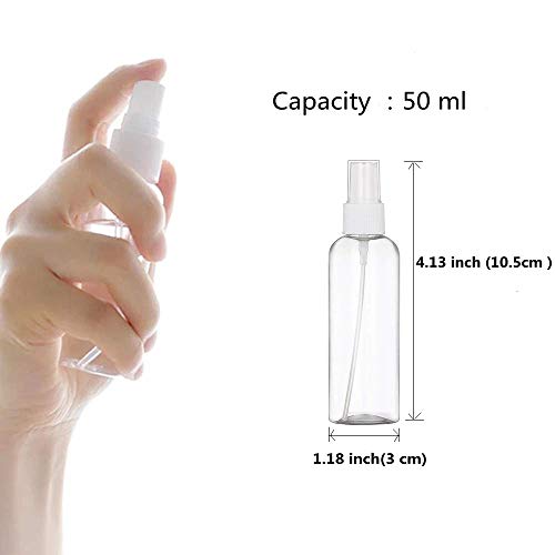 6 PCS *50ml Bote Spray Botella de Aerosol Vacío Plástico Transparente Niebla Fina Atomizador de Viaje Conjunto de Botellas