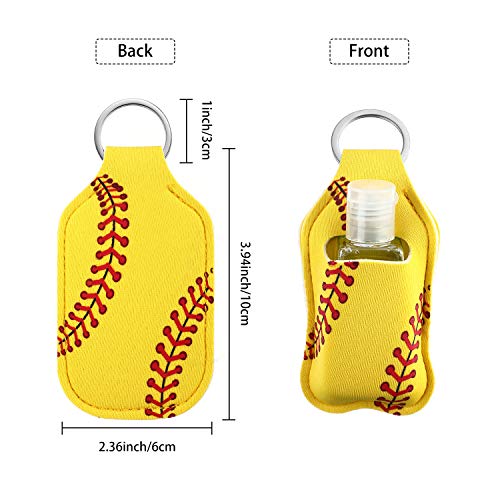 6 Piezas 30 ml Botellas Recargables Vacías de Viaje de Plástico con Tapa Abatible y 6 Piezas Titular de Llavero Porta Llaveros Soporte de Neopreno Impermeable Elástico para Contenedor Accesorios Viaje