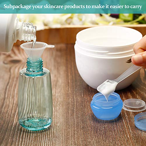 6 Piezas Botellas de Spray de Viaje de 2 Oz (60 ml) Contenedores de Viaje Recargables Mini Botellas de Spray de Niebla Fina con 2 Envases de Loción, 2 Espátulas y 2 Embudos para Maquillaje